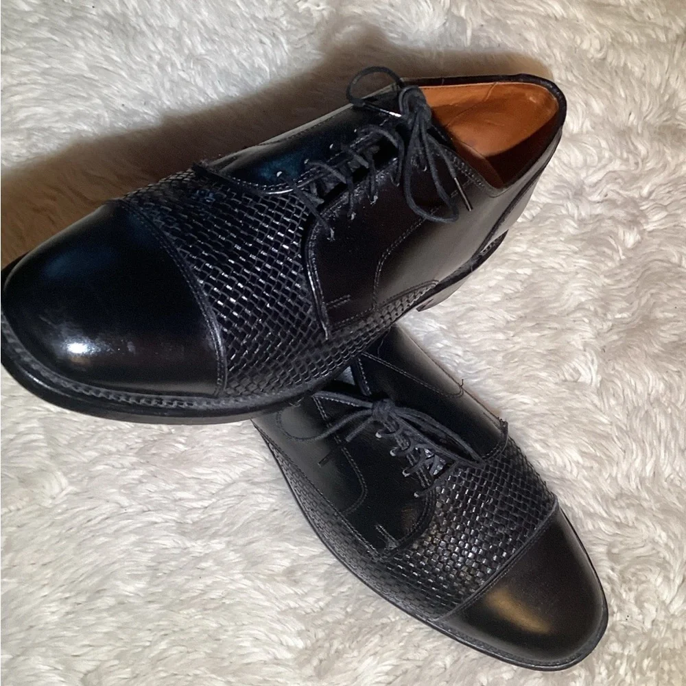 Allen Edmonds Lauderdale Black Cap-Toe Oxford Lace-Up Dress Shoes Size 8.5
